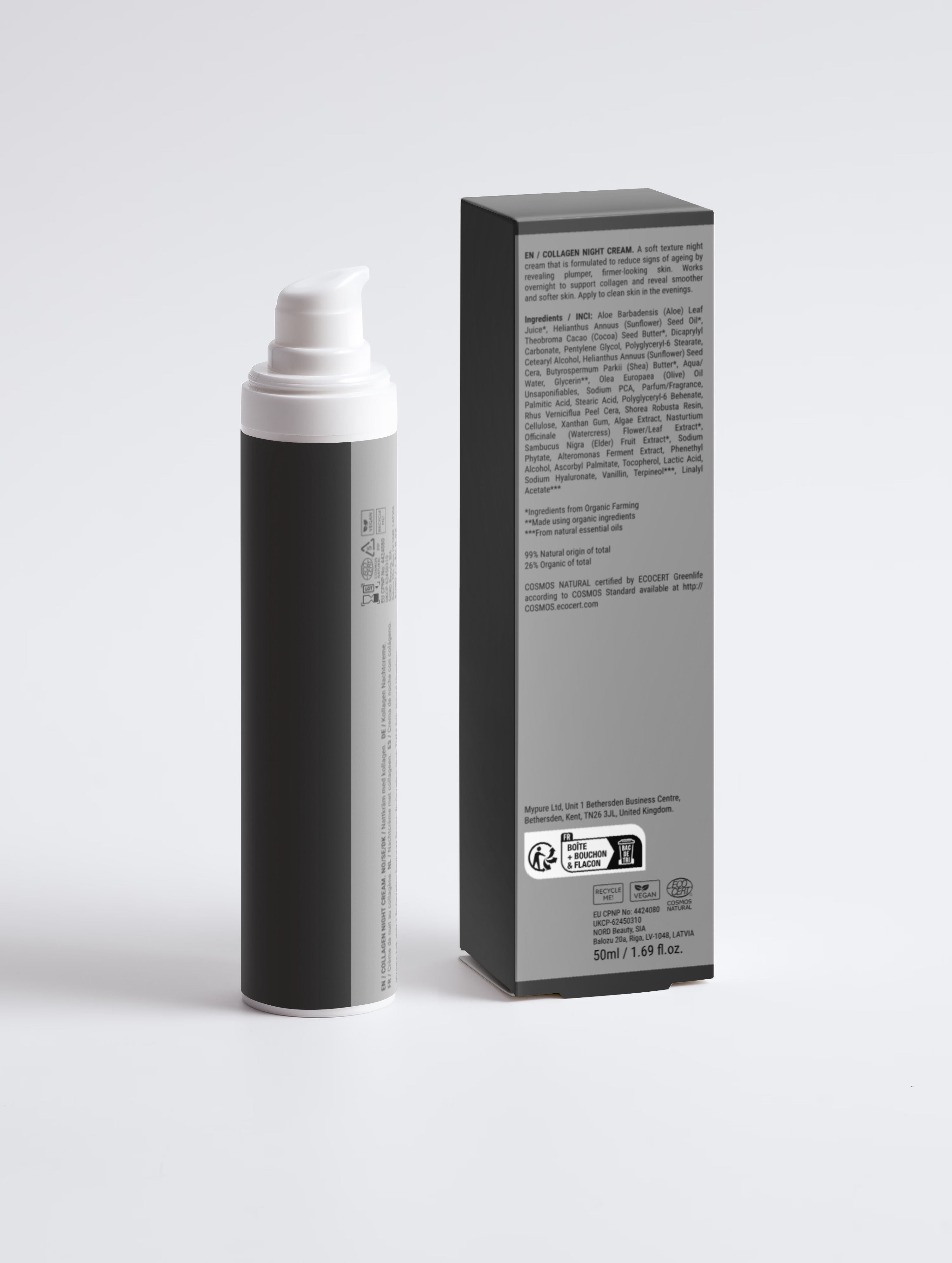 Crema de noche antiedad con colágeno